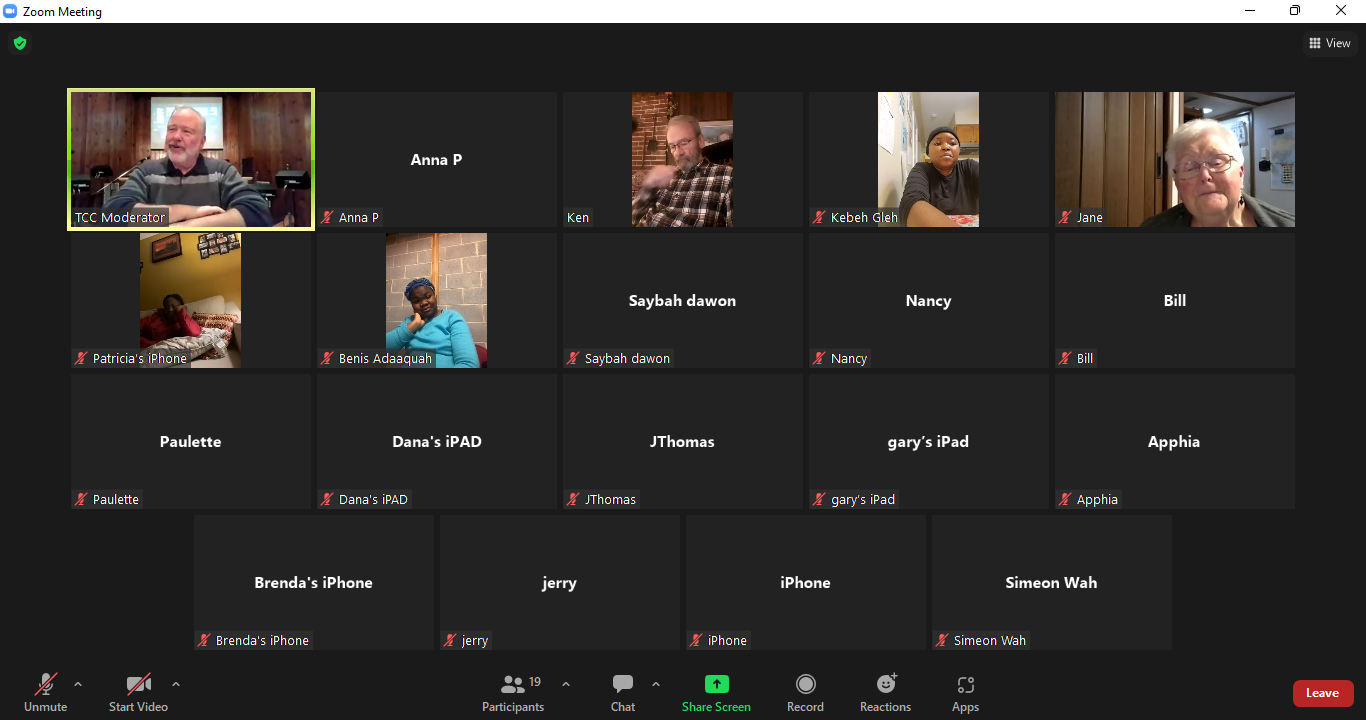 Zoom access via email and/or text.